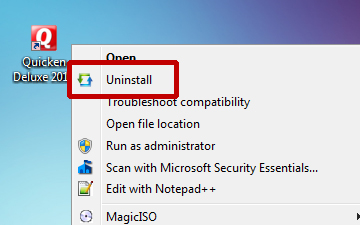 Uninstall Software via Right Click in Windows